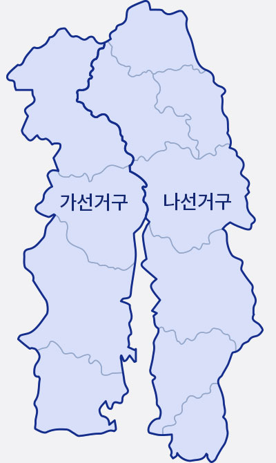 강진군 선거구 지도